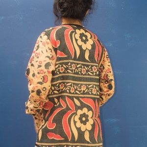 Statement kantha embroidered upcycled jacketM/L